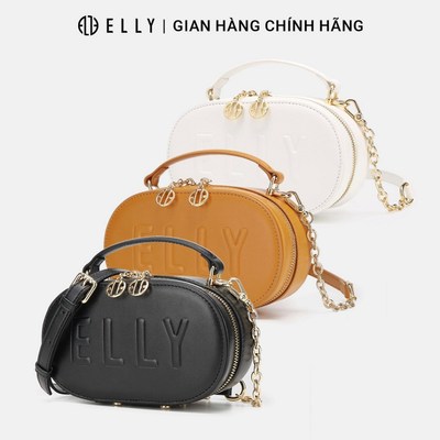 Túi xách nữ da thật ELLY ET162 túi oval đeo chéo đeo vai xách tay cao cấp chính hãng