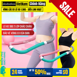 [LOẠI XỊN - NẶNG 1.5KG - 1.35kg - 0.9kg] Vòng Lắc Eo Lò Xo Bọc Nhựa Mềm Bên Ngoài, Giảm Mỡ Bụng, Eo Thon Tại Nhà