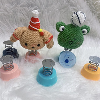  Chân Lò Xo Làm Thú Bông Nhún Có Keo Dán Đế Nhựa Nhiều Màu Đế Mica 6cm Chân lò xo nhún làm thú bông 