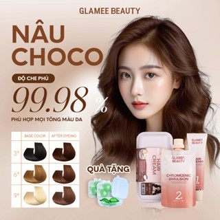 Glamee Beauty Thuốc Nhuộm Tóc Tại Nhà Màu Nâu Choco Nhiều Không Tẩy Dưỡng Kem Nhuộm Tóc