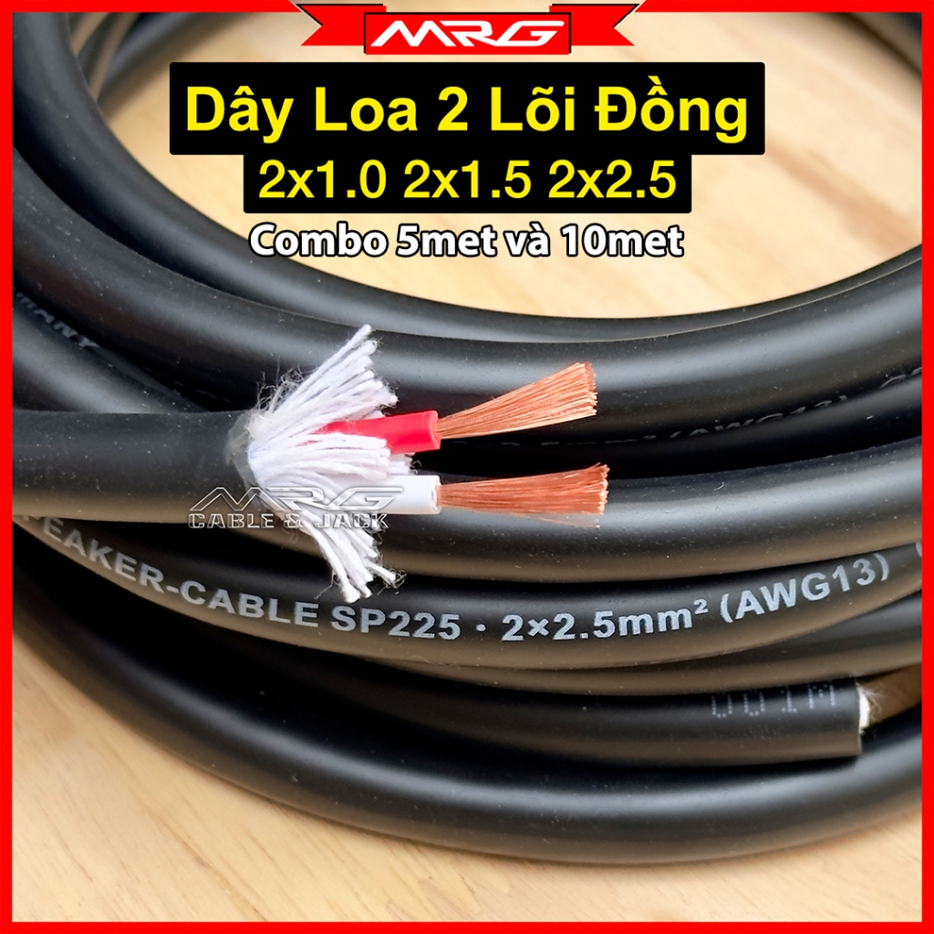 5met và 10met Dây Loa 2 Lõi Đồng 2x2.5 2x1.5 2x1.0 dây mềm, lõi đồng nguyên chất, dây tín hiệu kết nối loa.