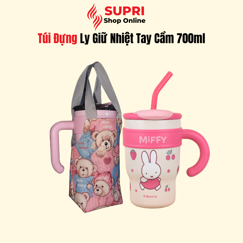 Túi đựng ly giữ nhiệt tay cầm quai tròn Size nhỏ 700ml