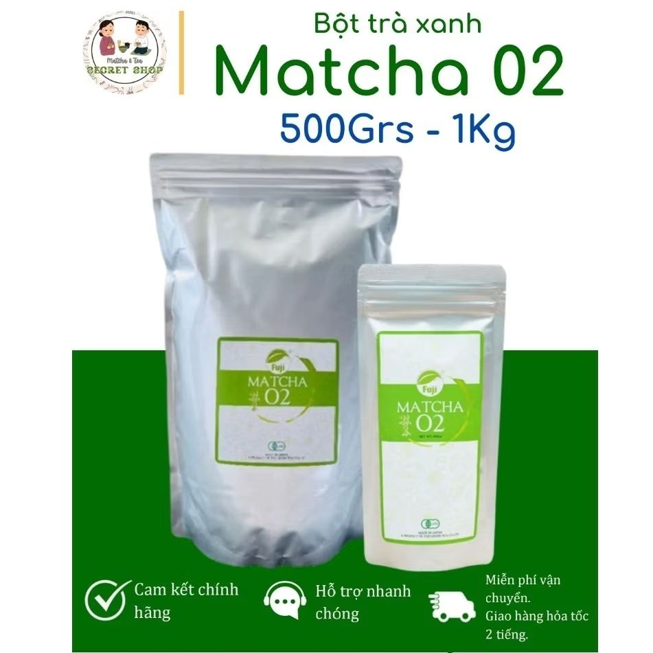 [500GRS - 1KG] Bột trà Matcha 02 FUJI 1kg nhập khẩu chính hãng Nhật Bản - Fuji Matcha - SECRER SHOP