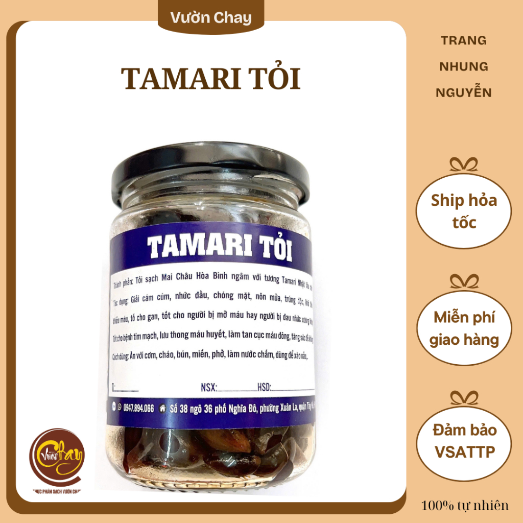 Tương Tamari Nhật ngâm tỏi Vườn chay 250g
