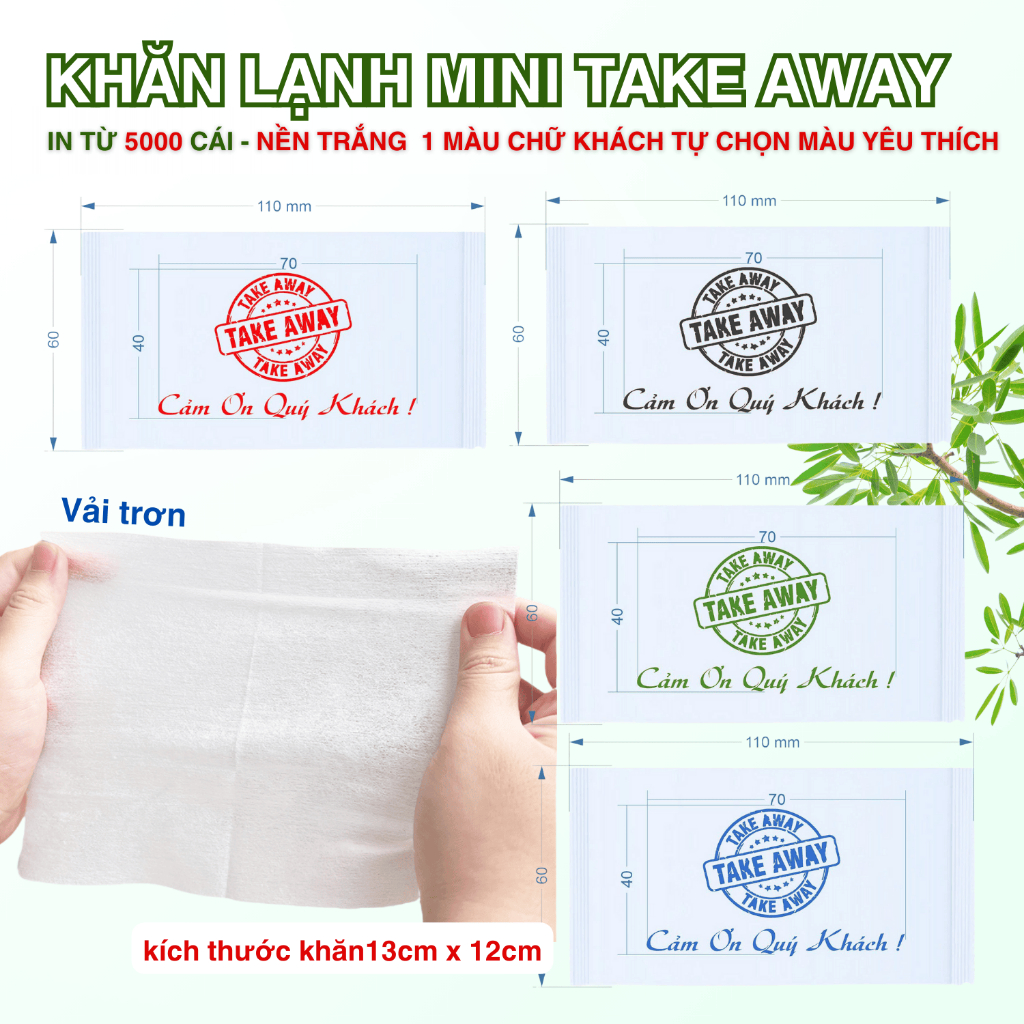 500 Khăn Giấy Ướt Khăn Lạnh Mini Take Away FastFood Cà Phê Bánh Mì Giá Sỉ