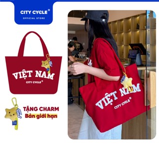 Túi vải canvas yêu nước có cúc bấm Local Brand Chính Hãng City Cycle Túi tote Việt Nam City Cycle