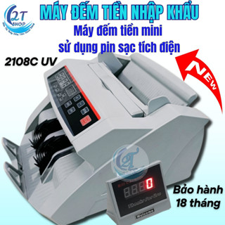 [TẶNG ĐÈN SOI] Máy đếm tiền dùng pin tích điện BillCounter SLC 2108UV, mẫu mới nhất, nhỏ gọn, BH 18T