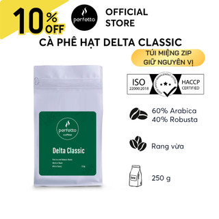  Cà Phê Hạt Nguyên Chất Perfetto Delta Series & House Blend 250g  Classic   Intenso   Original   House Blend  
