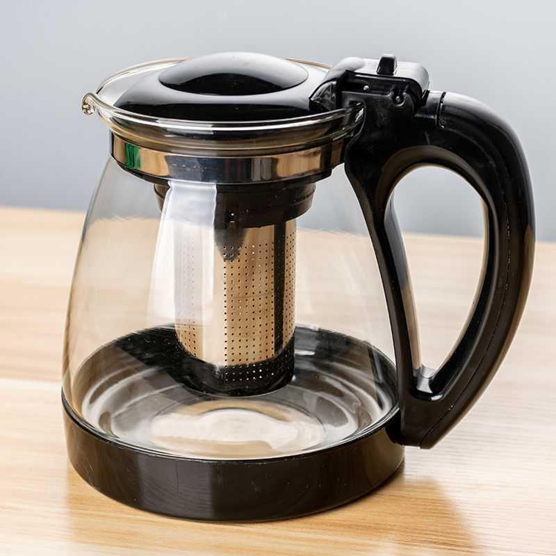 Bình Lọc Trà Thủy Tinh 1300ML-1800ML- Bình Có Lõi Lọc Trà - Tay Cầm Nhựa Chống Nóng