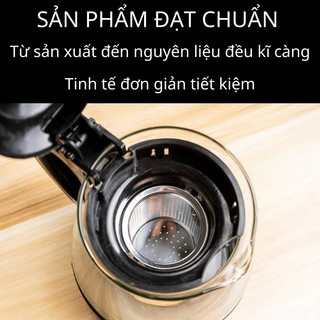 Bình Lọc Trà Thủy Tinh 1300ML-1800ML- Bình Có Lõi Lọc Trà - Tay Cầm Nhựa Chống Nóng