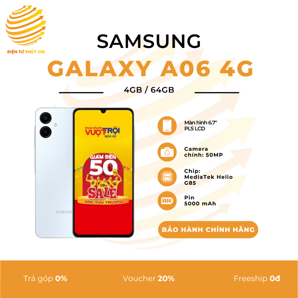 Điện thoại Samsung Galaxy A06 4GB/64GB - Hàng Chính Hãng