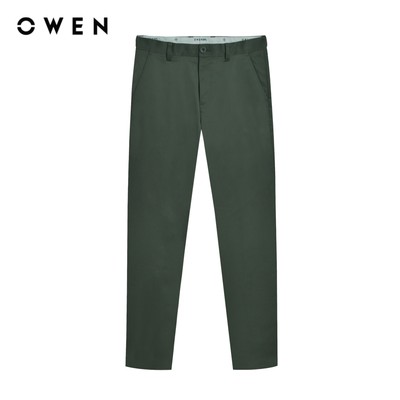 Owen - Quần khaki Slim Fit QKS241324 màu Rêu chất liệu Poly recycled (Renu)