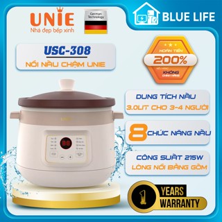  Nồi Nấu Chậm Unie USC308 Lòng Gốm Tử Sa 3.0Lit Cao Cấp Giữ Chọn Hương Vị Dinh Dưỡng Hàng Chính Hãng 