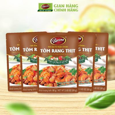 Combo 5 gói Gia Vị Tôm Rang Thịt Barona 80g ướp ngon chuẩn vị không cần nêm nếm