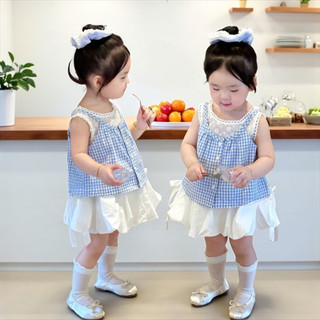   11-42kg  Set áo yếm chân váy bí RIOKIDS quần áo cho bé gái điệu đà xinh xắn BE289 