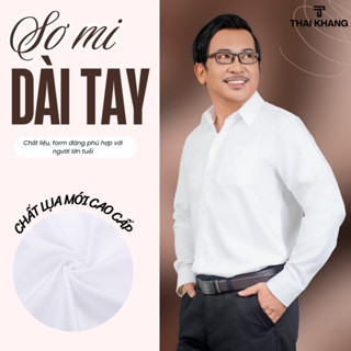 Áo sơ mi nam dài tay trung niên Thái Khang vải lụa xuất khẩu mềm mịn co dãn nhẹ ATK23
