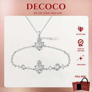 Set vòng cổ và vòng tay MOONLIGHT charm đá vũ trụ DECOCO ACC ( kèm Túi giấy + Hộp + Thiệp )