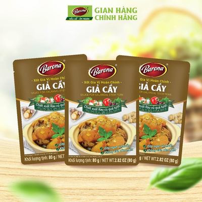 Combo 3 gói Gia vị Giả Cầy Barona 80g ướp ngon chuẩn vị không cần nêm nếm