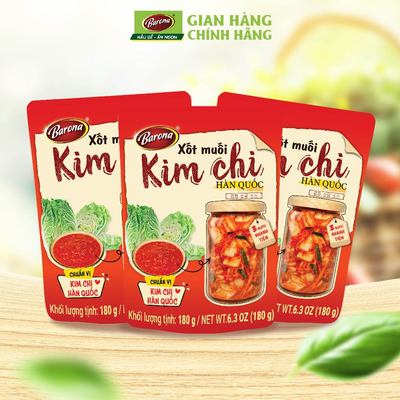 Combo 3 gói Xốt Muối Kim Chi Hàn Quốc Barona 180g tươi ngon chuẩn vị không cần nêm nếm