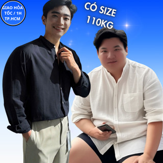 Sơ mi nam tay dài linen LẠC LẠC , áo sơ mi dài tay bigsize ,  form rộng , có size 100kg