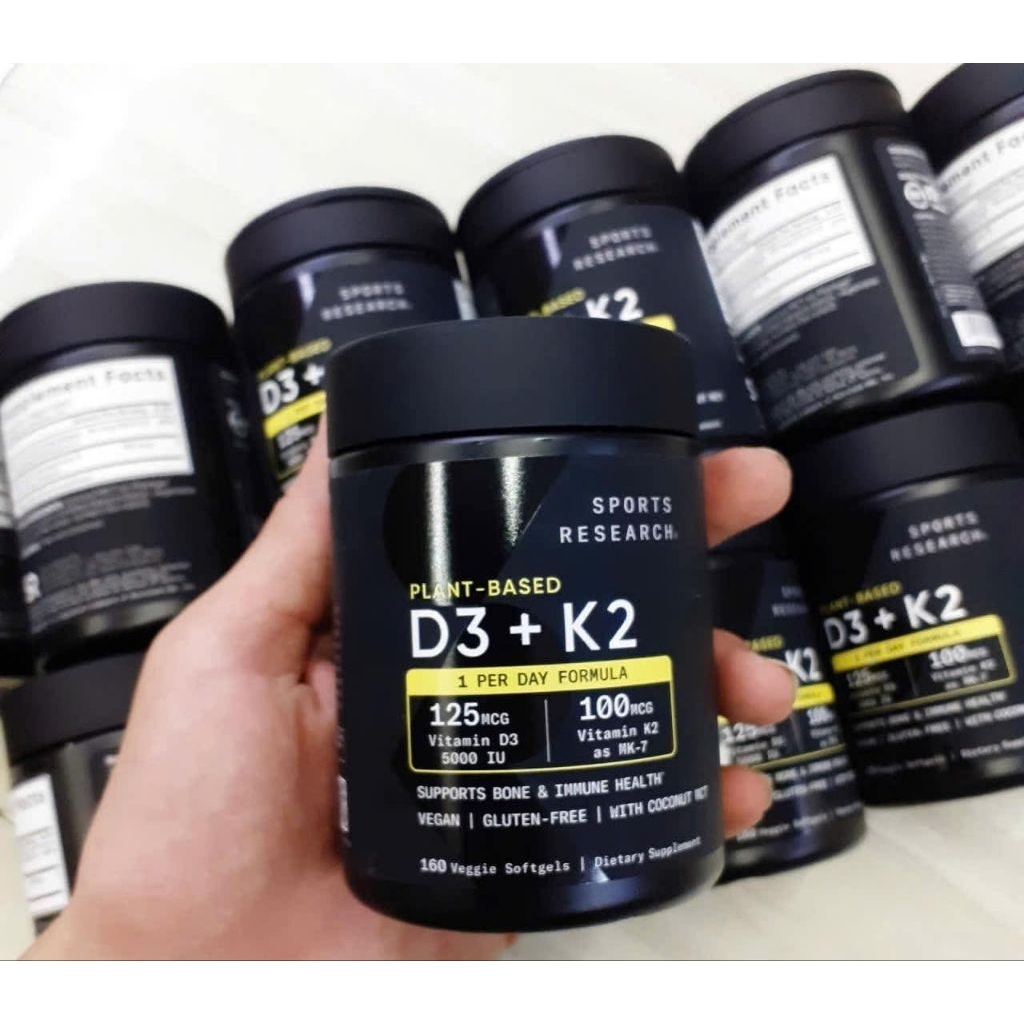 DATE 2028 - Vitamin SR D3 + K2 With Coconut Oil 125mcg (5000IU) 160 Softgels Mỹ