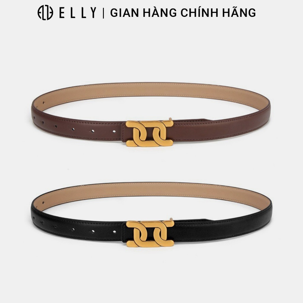 [Deal sang chảnh]  Dây thắt lưng nữ cao cấp da thật ELLY – ED73