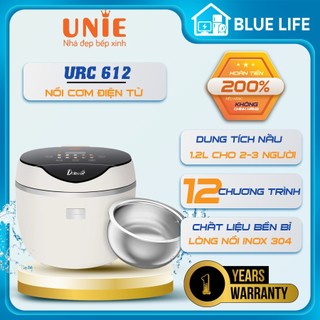 Nồi Cơm Điện Tử Unie URC612, Lòng Nồi Inox 304 Siêu Dầy 1.2Lit - 500w, Bảo Hành Hàng Chính Hãng