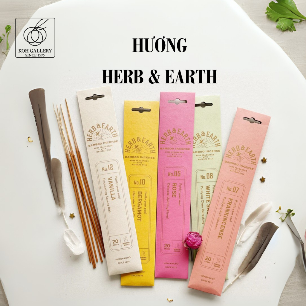 Hương thơm HERB & EARTH- Nippon Kodo | (20 que)
