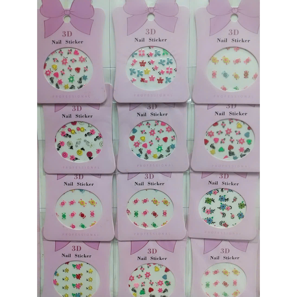 Sticker dán móng tay 3D_Nail 3D (Vỉ 12 túi)