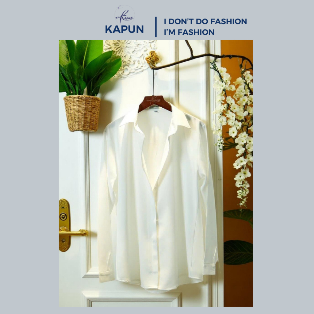 Áo sơ mi tay dài Hàn Quốc, chất lụa không nhăn dấu nẹp, cổ sơ mi cúc cài đủ size S M L XL XXL 3Xl 4X