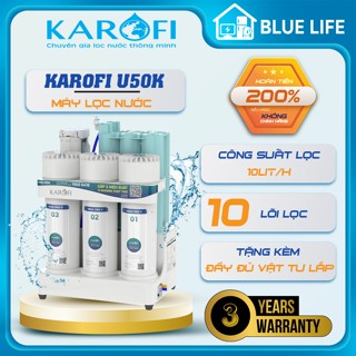Máy Lọc Nước Karofi U50k, 10 Lõi Lọc Bù Khoáng Hydrogen Để Gầm Nhỏ Gọn, Bảo Hành Chính Hãng 3 Năm