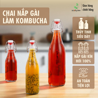 [Loại Dày Nhất] Chai Nắp Cài (Gài) Ủ Kombucha 250ml 500ml 750ml 1000ml Chịu Được Áp Suất Cao