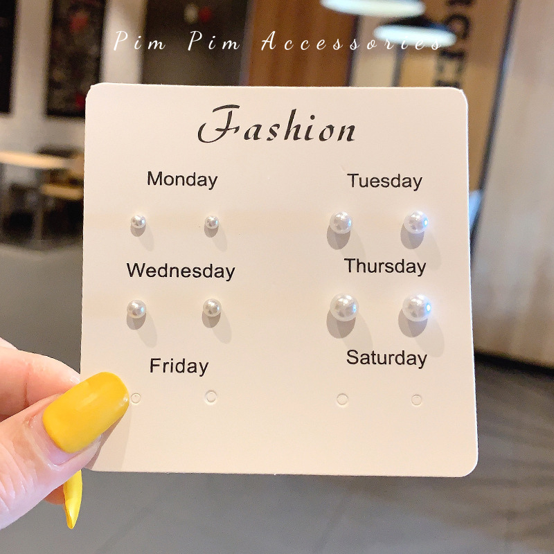 Set 4 Đôi Bông Tai Nữ Ngọc Trai Nhân Tạo  – Nhỏ Gọn , Cá Tính Dùng Hàng Ngày Thanh Lịch, Dễ Phối Đồ