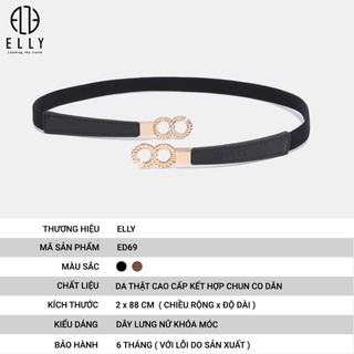 [Deal sang chảnh]  Dây lưng nữ cao cấp da thật ELLY – ED69