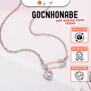 Dây chuyền, vòng tay nữ safety pin Trái Tim đính đá lấp lánh - Vòng cổ, lắc tay safety pin