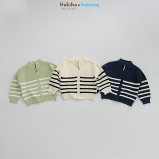  Áo khoác len kéo khóa cho bé trai bé gái Hokiha x Sobong chất len mềm mại dày dặn size 8-17kg AL183 