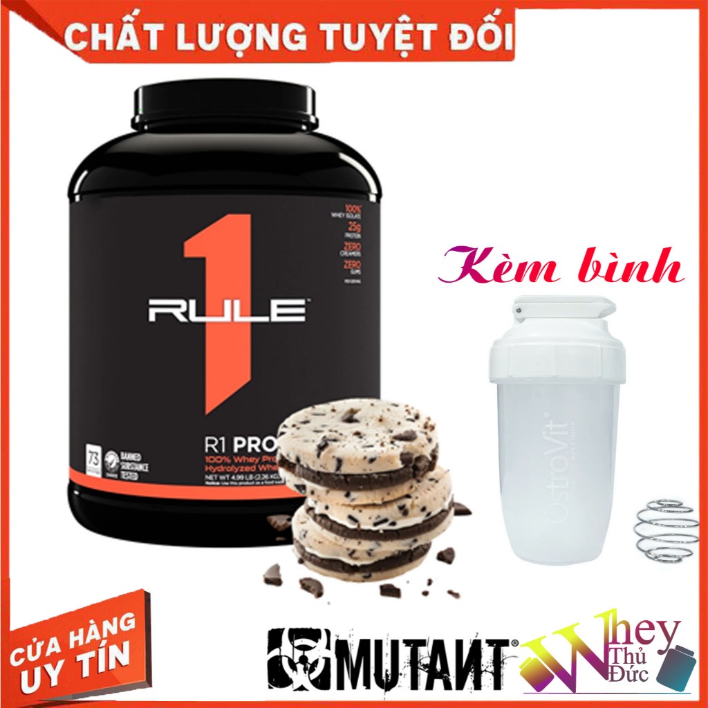 WHEY RULE 1 PROTEIN 5 LBS COOKIE - Whey Thủy Phân + Isolate giúp tăng cơ phục hồi cơ bắp