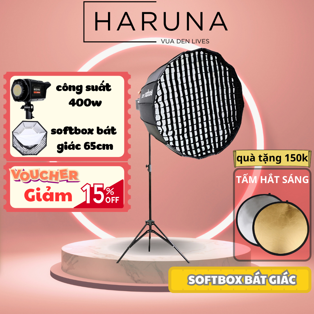 Đèn livestream , đèn tổ ong 65cm 90cm ánh sáng 3 màu quay video chụp hình livestream chuyên nghiệp -Đèn studio cao cấp