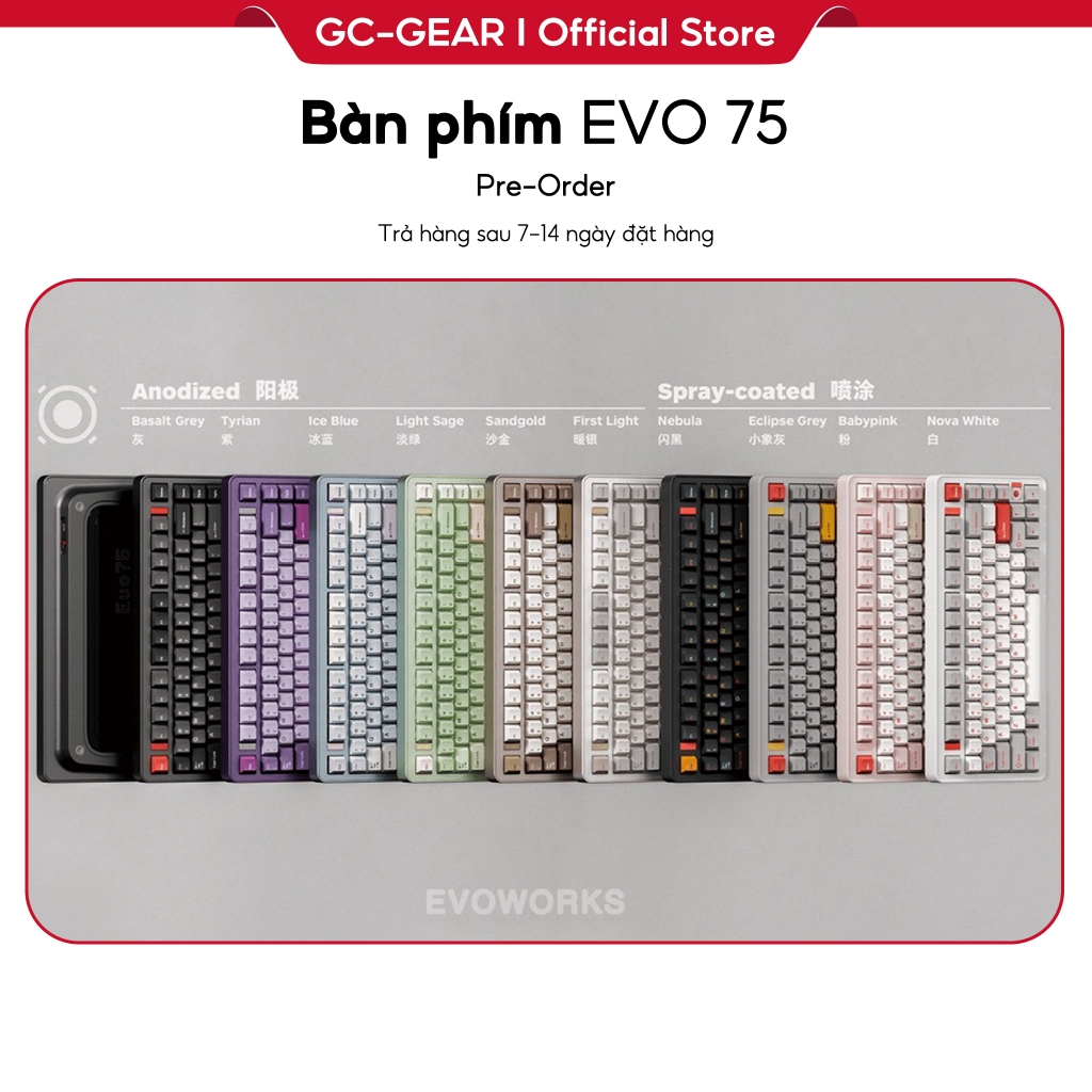 Bàn phím EVO 75 - Bàn phím cơ nhôm CNC cao cấp - Kết nối 3 chế độ