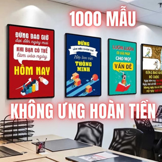  Tranh tạo động lực decor trang trí văn phòng tranh slogan công ty tranh khẩu hiệu treo tường vải canvas đã có khung 