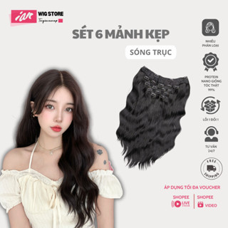 Tóc Kẹp 6 Phím iAn, Tóc Giả Kẹp iAn,Tóc 6 phím thẳng, xoăn, sóng trục, song lơi độ dài 40-50cm