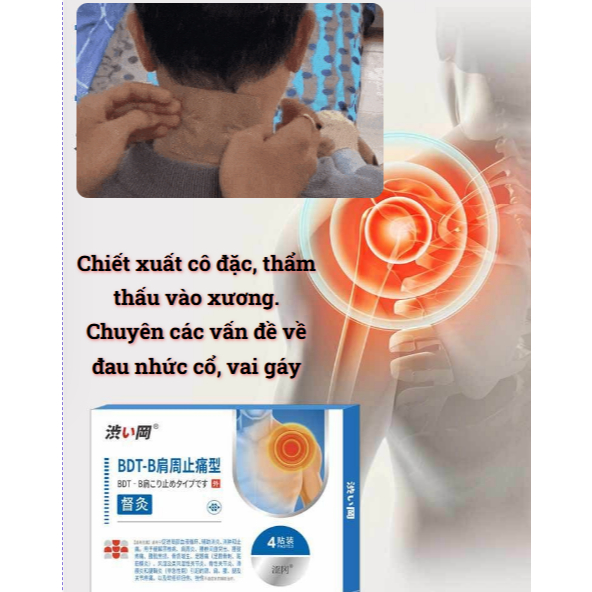 Miếng dán, Cao dán Bấm Nguyệt đau vai gáy - Xoa dịu cơn đau, nhức mỏi tê bì tay chân