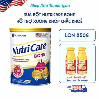   HSD T8-2027  HỘP QUÀ Sữa Bột Nutricare Bone 850g + 2 CHAI YẾN Hồng Sâm 185ML. 