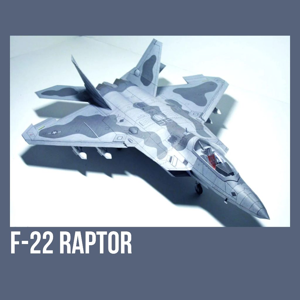 Mô Hình Giấy Máy Bay Tiêm Kích Tàng Hình Thế Hệ Thứ 5 Lockheed Martin F-22 Raptor