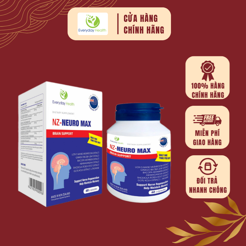 Viên uống bổ não NZ- Neuro max giúp tăng cường tuần hoàn, lưu thông máu não, giảm nguy cơ hình thành