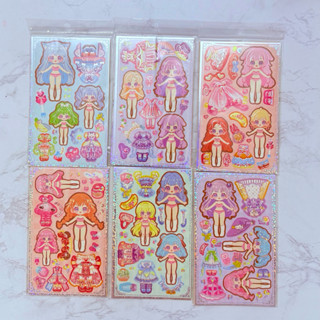 [SET 6 TAM] HÌNH DÁN BÚP BÊ GIẤY THAY QUẦN ÁO