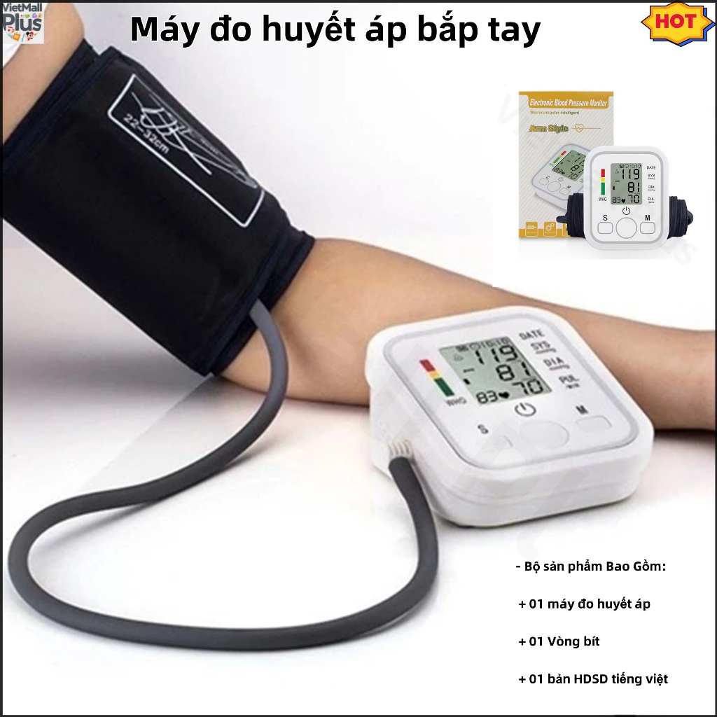 Máy Đo Huyết Áp Tại Nhà,Đo Nhịp Tim Điện Tử Bắp Tay,chính xác và truyền kết quả đo qua giọng nói
