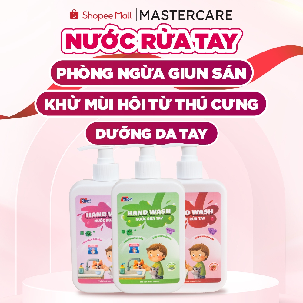 Nước Rửa Tay Ngăn Ngừa Giun Sán Kháng Khuẩn Khử Mùi Dưỡng Da Tay Hương Thơm nhẹ MasterCare For Pet
