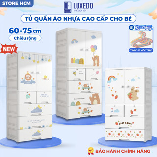 [TẶNG MÓC TREO] Tủ Quần Áo Trẻ Em, Tủ Nhựa Cho Bé Sơ Sinh Nhiều Ngăn Rộng Rãi Có Bánh Xe, Mẫu Hot Mới Nhất BG004