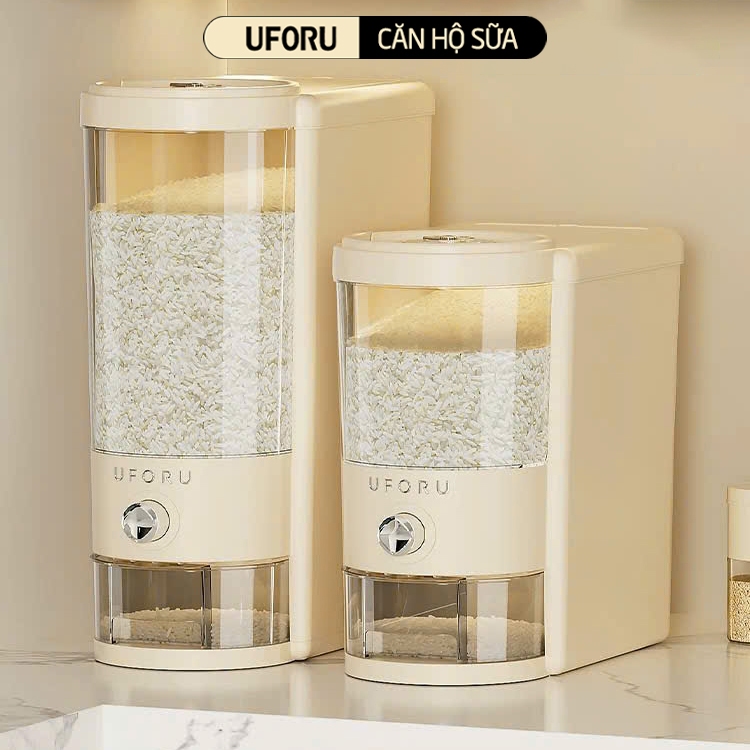 Thùng Gạo Thông Minh UFORU Bản Mới 2025 Chất Liệu Nhựa Cao Cấp Dung Tích 5kg, 10kg Chống Ẩm Mốc - UFM719